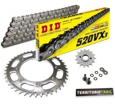 Kit de transmisión DID 520 VX3 gris (15/43/104) | relación original Kawasaki KLR 600 B