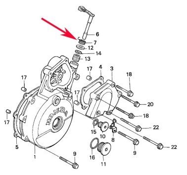 Muelle varilla empujador de embrague Honda XR 600 / NX 650 Dominator
