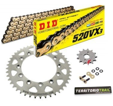Kit de transmisión DID 520 VX3 dorada (13/41/102) / relación de origen Honda NX 250