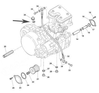 Junta o-ring tapón llenado de aceite AJP PR7 650 Adventure