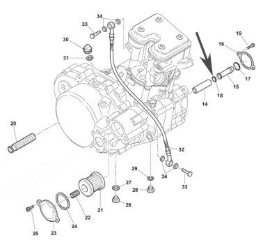 O-ring filtro tamiz de aceite (cartucho) AJP PR7 650 Adventure