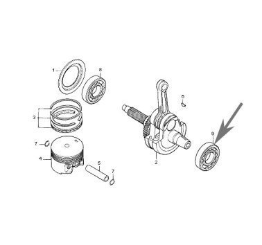 Rodamiento de cigüeñal 6308 Honda XR 600