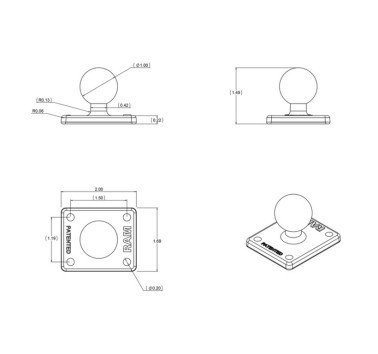RAM Mount placa base rectangular con bola