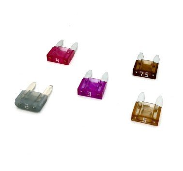 Fusibles mini, surtido 5 piezas de 2 a 7.5 amperios
