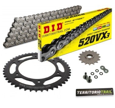 Kit de transmisión DID 520 VX3 gris (16/47/110) | relación original Pegaso 650 1991 a 96