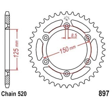 Corona JT acero de 48 dientes JTR897.48