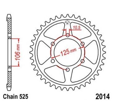Corona JT acero de 50 dientes JTR2014.50