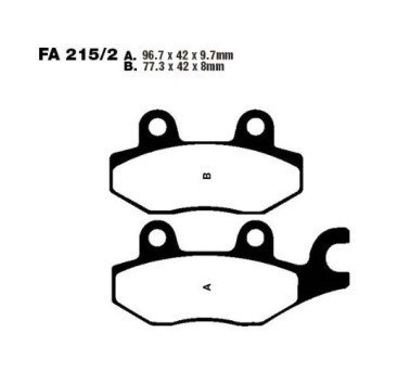 Pastillas de freno trasero sinterizadas EBC FA215/2HH