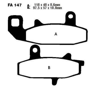 Pastillas de freno delantero sinterizadas EBC FA147R