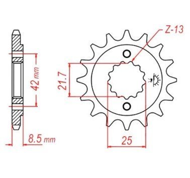 Piñón JT acero de 17 dientes JTF512.17