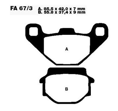 Pastillas de freno trasero estándar EBC FA067/3