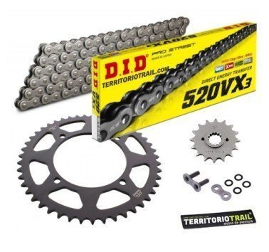 Kit de transmisión DID 520 VX3 gris (15/43/106) | relación original KL 650 Tengai 1989