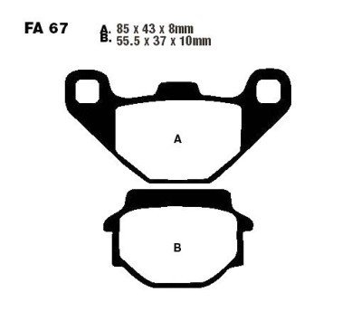 Pastillas de freno trasero estándar EBC FA067