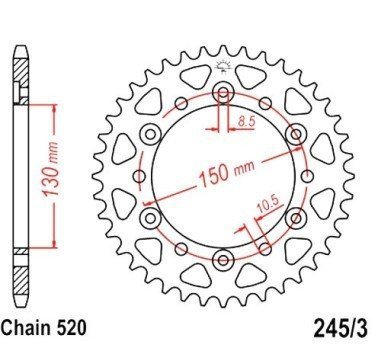 Corona JT acero de 42 dientes JTR245/3.42
