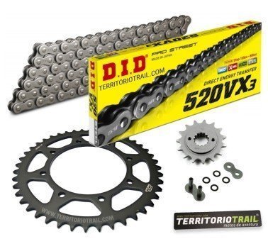 Kit de transmisión DID 520 vx3 gris (15/43/112) | relación original Kawasaki KLX 650 C