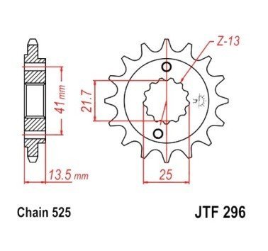 Piñón JT acero de 15 dientes JTF296.15