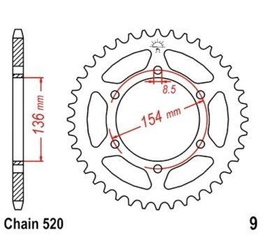 Corona JT acero de 47 dientes JTR9.47