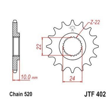 Piñón JT acero de 13 dientes JTF402.13