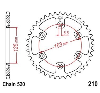 Corona JT acero de 49 dientes JTR210.49