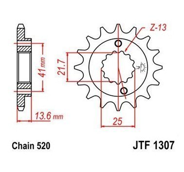 Piñón JT acero de 15 dientes JTF1307.15