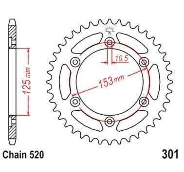 Corona JT acero de 39 dientes JTR301.39