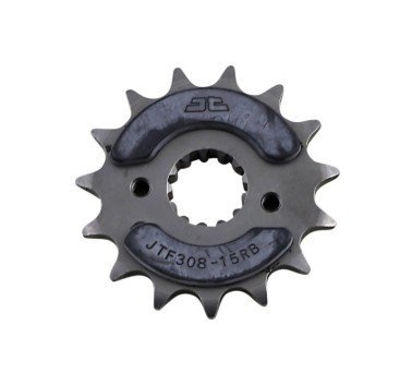 Piñón JT acero de 15 dientes versión engomado JTF308.15RB