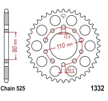Corona JT acero de 41 dientes JTR1332.41