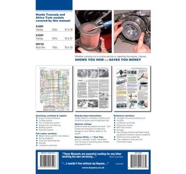 Manual detallado de reparación Honda Transalp 600 / 650 / Africa Twin 750 (en ingles)