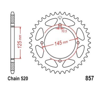Corona JT acero de 39 dientes JTR857.39