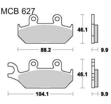 Pastillas de freno delantero sinterizadas TRW MCB627SV