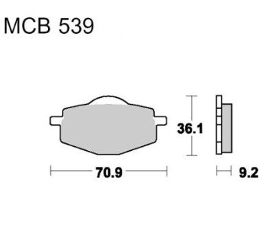 Pastillas de freno trasero estándar TRW MCB539
