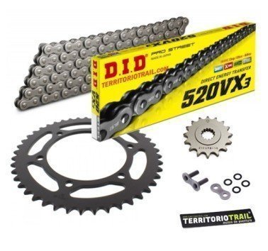 Kit de transmisión DID 520 VX3 cadena gris (16/46/112) | relación original Yamaha XT 750 Z