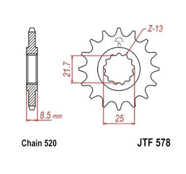 Piñón JT acero de 15 dientes JTF578.15