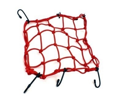 Malla elástica de red portaequipajes roja 38x38cm