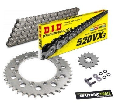 Kit de transmisión DID 520vx3 gris (14/47/112) relación original XR600R de 1988 a 1990
