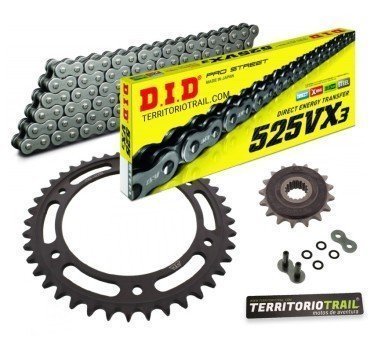 Kit de transmisión DID 525 VX3 gris (16/42/116) | relación original F800GS 2008