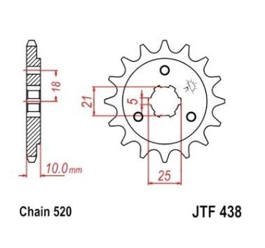 Piñón JT acero de 15 dientes JTF438.15