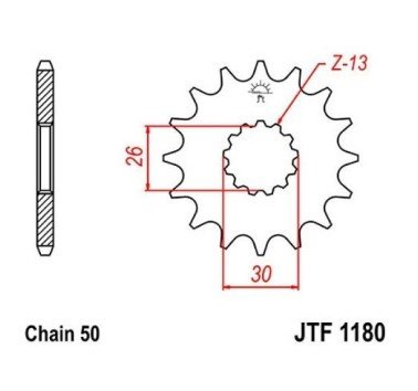 Piñón JT acero de 18 dientes JTF1180.18