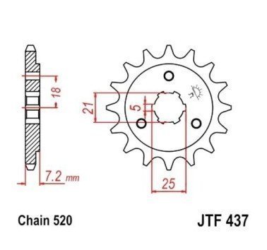 Piñón JT acero de 16 dientes JTF437.16
