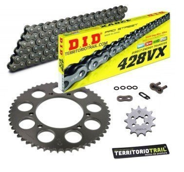 Kit de arrastre DID 428 VX gris (14/51/130) Derbi Terra 125