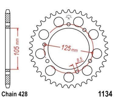 Corona JT acero de 57 dientes JTR1134.57