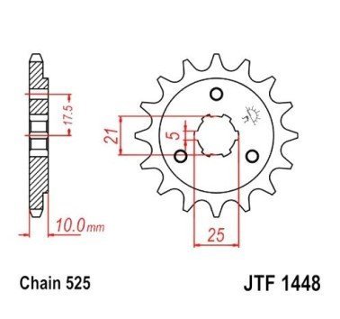 Piñón JT acero de 15 dientes JTF1448.15