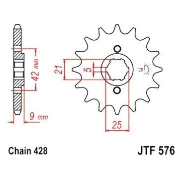 Piñón JT acero de 19 dientes JTF576.19