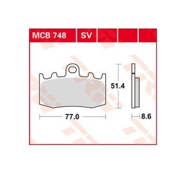 Pastillas freno delantero sinterizadas TRW MCB748SV