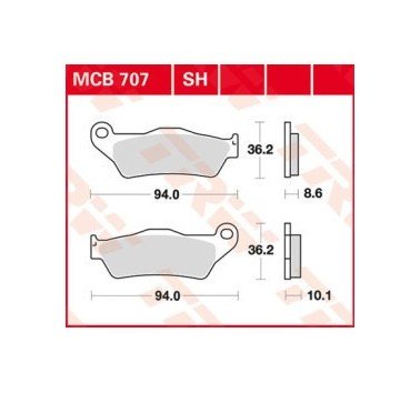 Pastillas freno trasero sinterizadas TRW MCB707SH