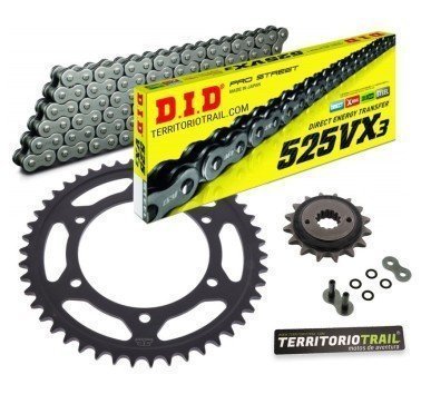 Kit de transmisión DID 525 vx3 gris (16/49/124) | relación original África Twin 650