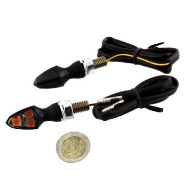 Juego intermitentes led minis p.e negro homologados