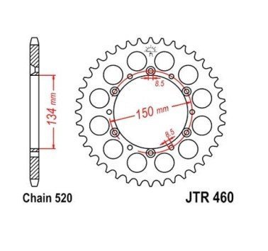 Corona JT acero de 52 dientes JTR460.52