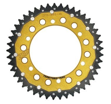 Corona ZF dual acero / aluminio 45 dientes dorada
