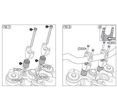 SW-Motech alzas de manillar + 2cm BMW F700GS / F800GS
